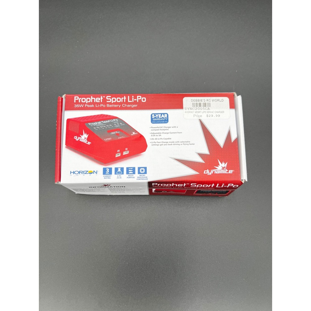 Dynamite Prophet Sport Li-Po 35W AC Battery Charger DYNC2005CA 2S-3S 3A RC Red